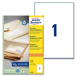 Avery Zweckform - univerzální etikety - 210,0 x 297,0 mm, 100 etiket, recyklované