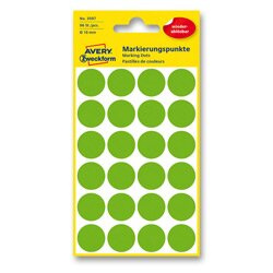 Avery Zweckform - kulaté etikety - průměr 18 mm, nepermanentní, 96 ks, zelené