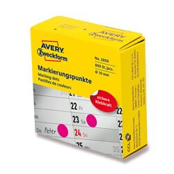 Avery Zweckform - permanentní kulaté etikety na roli - 10 mm, 800 etiket, růžová