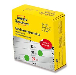Avery Zweckform - permanentní kulaté etikety na roli - 10 mm, 800 etiket, zelená