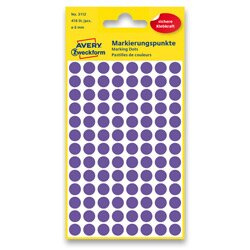 Avery Zweckform Kulaté etikety Avery, fialové, průměr 8 mm