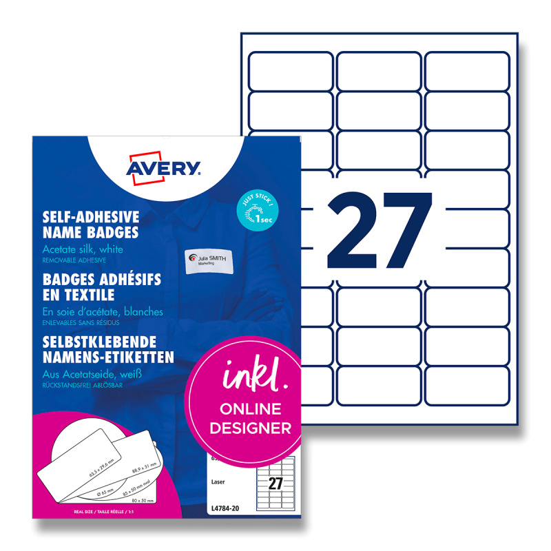 Avery Zweckform - samolepicí jmenovka - 63,5 x 29,6 mm, 540 ks