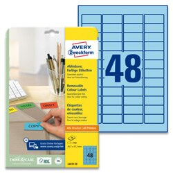 Avery Zweckform Samolepicí snímatelné etikety Avery - modré, 45,7 x 21,2 mm, 960 ks
