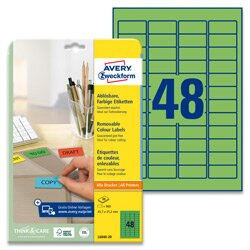 Avery Zweckform Samolepicí snímatelné etikety Avery - zelené, 45,7 x 21,2 mm, 960 ks
