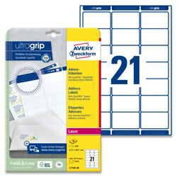 Avery Zweckform - adresní etikety - 63,5 × 38,1 mm, 840 etiket, laser