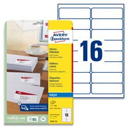Avery Zweckform - adresní etikety - 99,1×33,9 mm, 400 etiket, inkjet