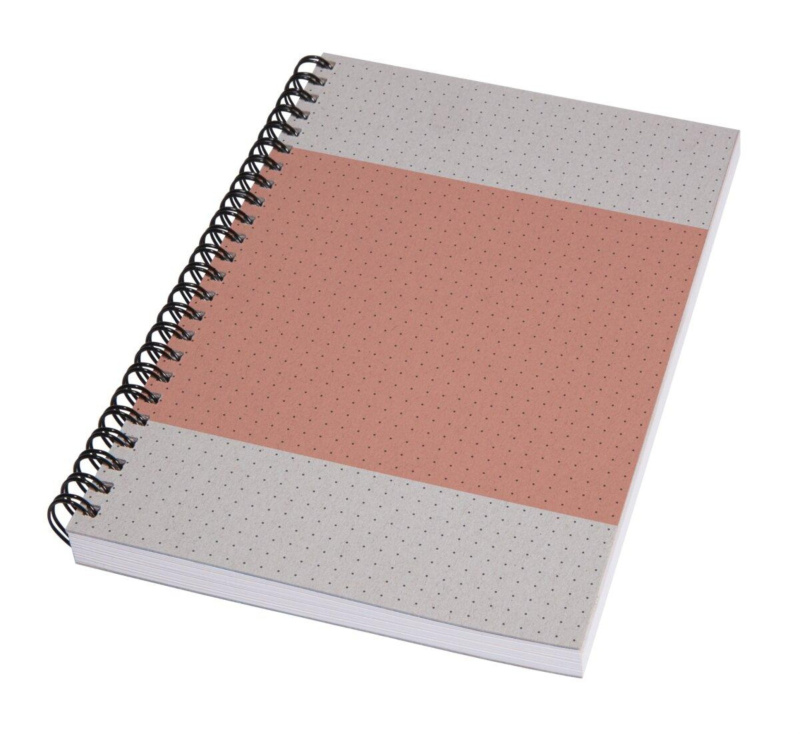 Spirálový blok Sigel Quicknote A5 - tečkovaný, 80 listů, korálový - šedý