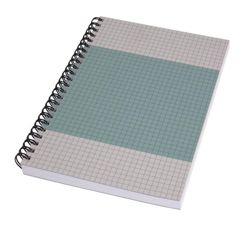 Spirálový blok Sigel Quicknote A5 - čtverečkovaný, 80 listů, modro- šedý