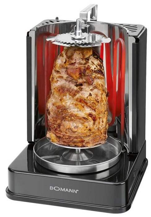 Vertikální gril Bomann DVG 3006 / 1400 W / šedá Varianta: ivi1