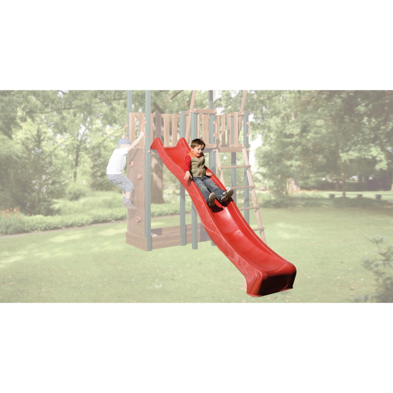 Weka Vlnitá skluzavka Tabaluga, plast, červená, 50,5 x 296 cm