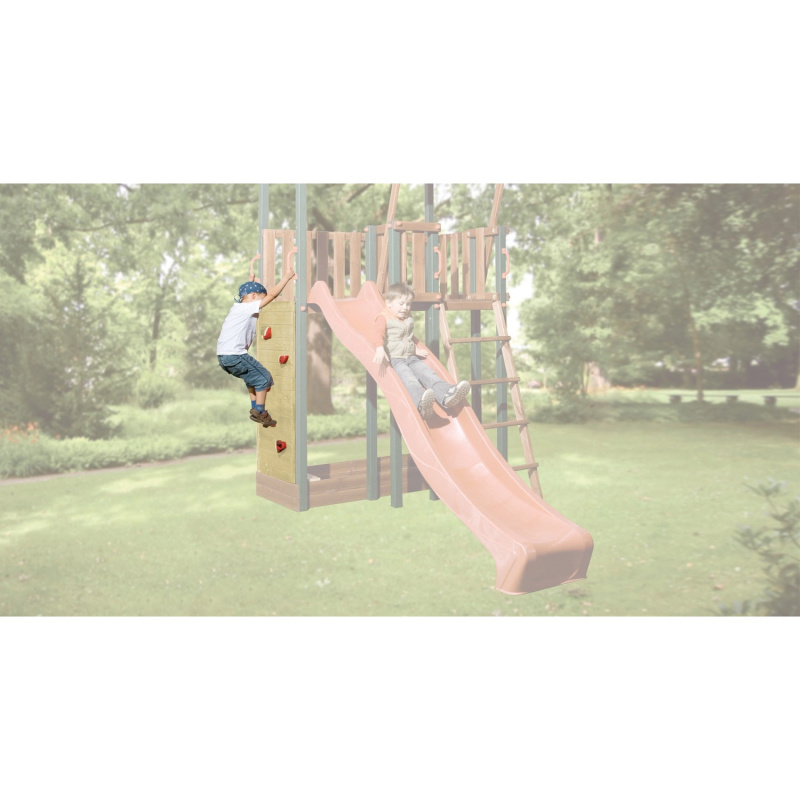 Weka Lezecká stěna pro hrací věže Tabaluga s 5 úchyty, přír./červ., 100 x 150 cm