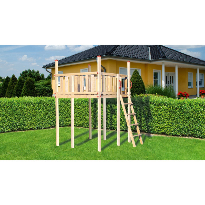 Weka Hrací věž Tabaluga 816 D, přírodní/červená, 164 x 250 cm