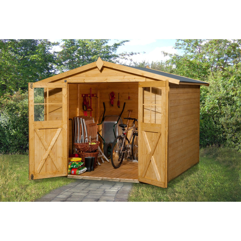 Weka dřevěný zahradní domek 316 vel. 4, světlý dub, 254 x 250 cm