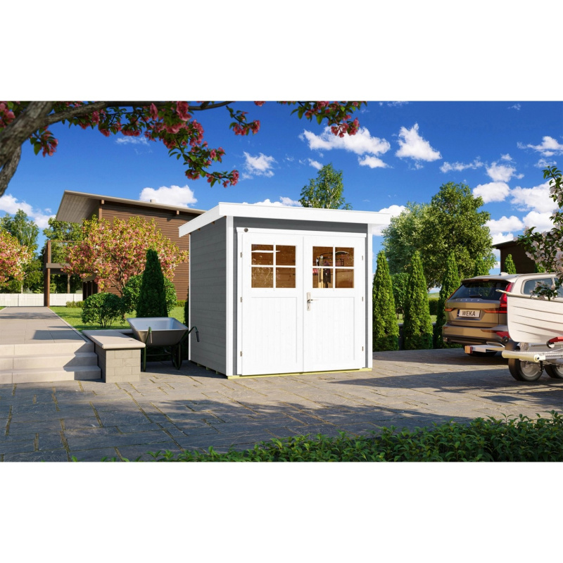 Weka Zahradní domek 227 vel.1 šedo-bílý, 205 x 209 cm