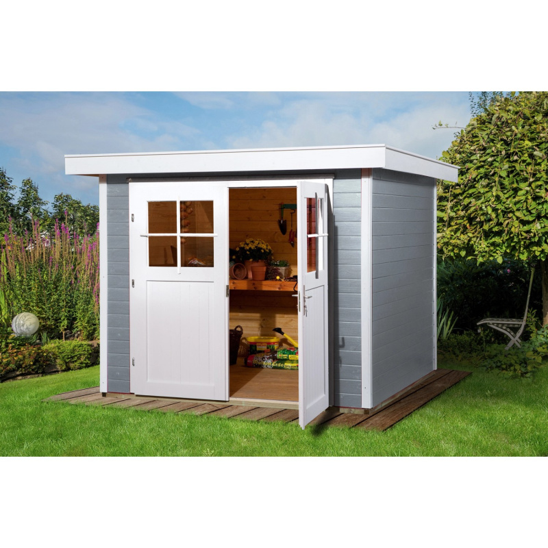 Weka Dřevěný zahradní domek 227 vel. 2, šedá, 235 x 239 cm