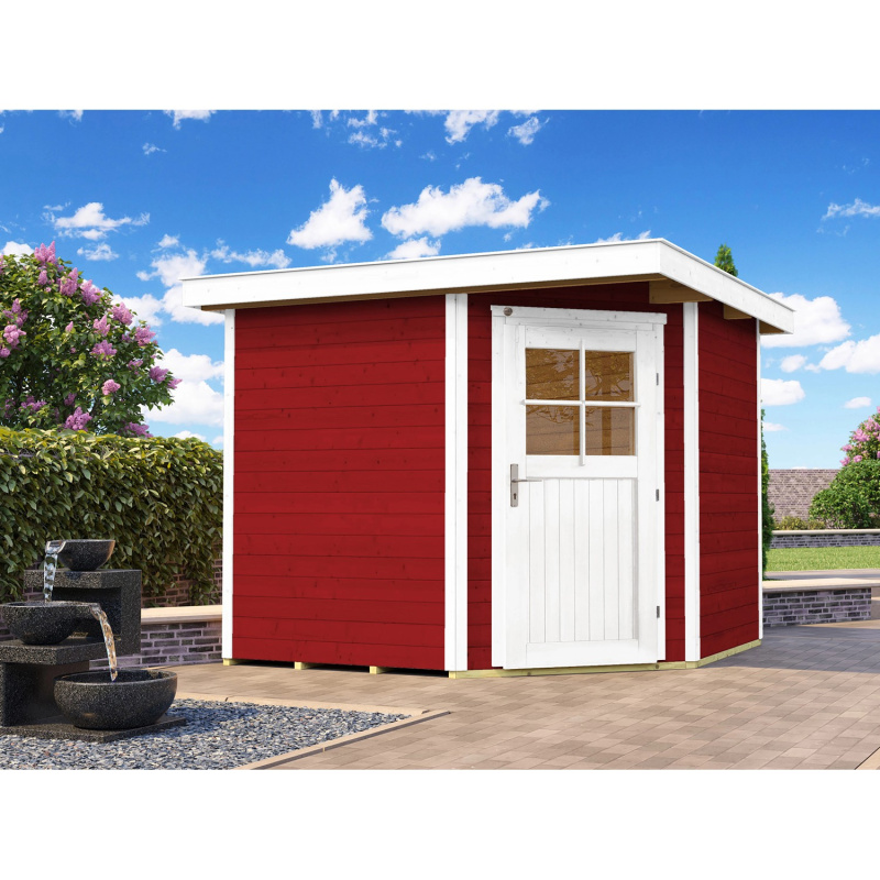 Weka Dřevěný zahradní domek Angolo B, červená, 239 x 235 cm