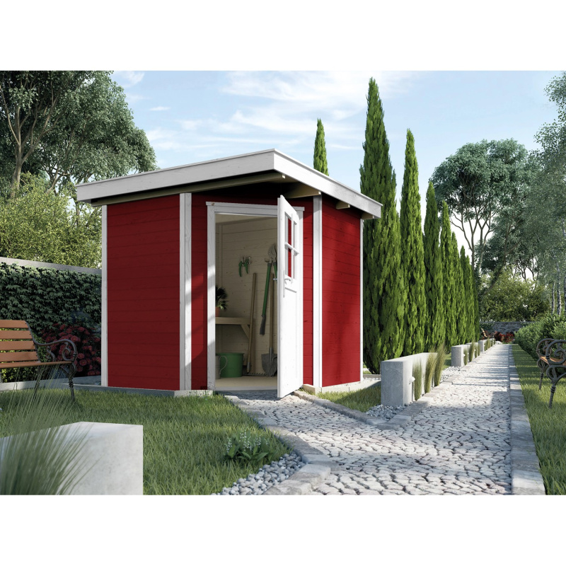 Weka Dřevěný zahradní domek Angolo A, červená, 209 x 205 cm