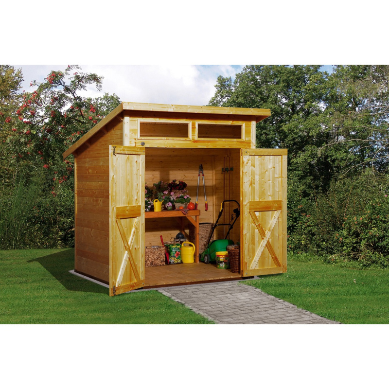Weka Dřevěný zahradní domek 325 A vel. 1, světlý dub, 198 x 194 cm