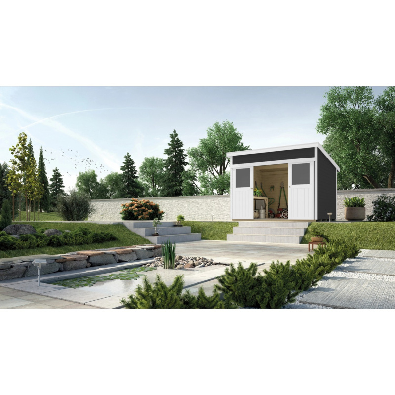 Weka Dřevěný zahradní domek 225 vel. 2, antracitová, 295 x 299 cm