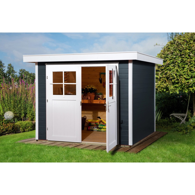 Weka Dřevěný zahradní domek 227 vel. 2, antracitová, 235 x 239 cm