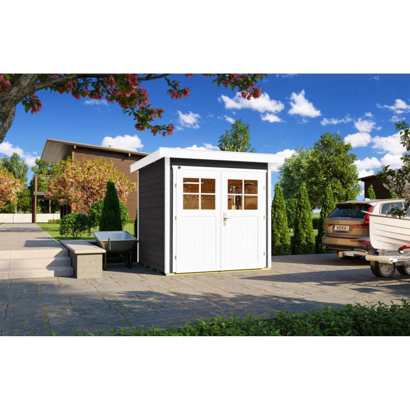 Weka Dřevěný zahradní domek 227 vel. 1, antracitová, 205 x 209 cm
