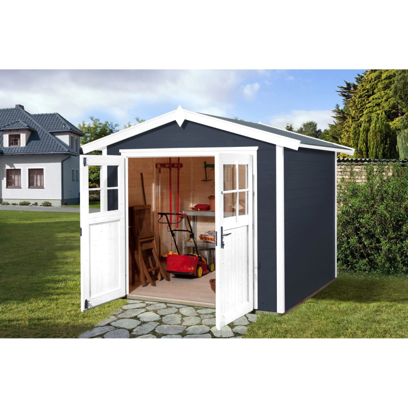 Weka Dřevěný zahradní domek 224 vel. 2, antracitová, 235 x 239 cm