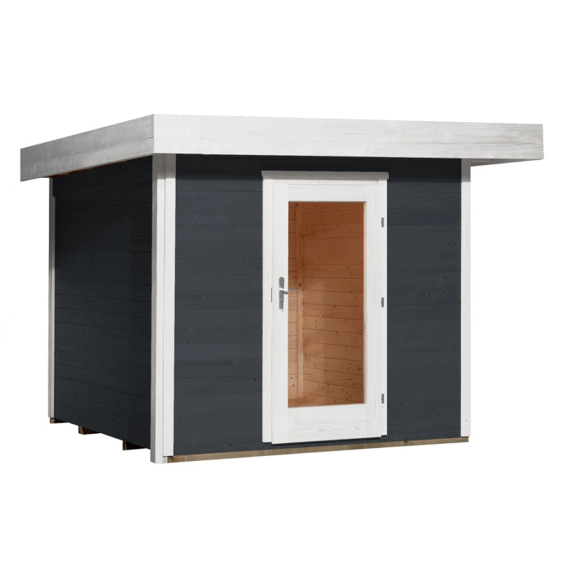 Weka Designový dřevěný domek 172 vel. 1 proskl., antracitová, 275 x 314 x 226 cm