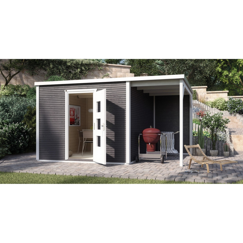 Weka Dřevěný zahradní domek WekaLine 413 A vel. 2, antracitová, 450 x 300 cm