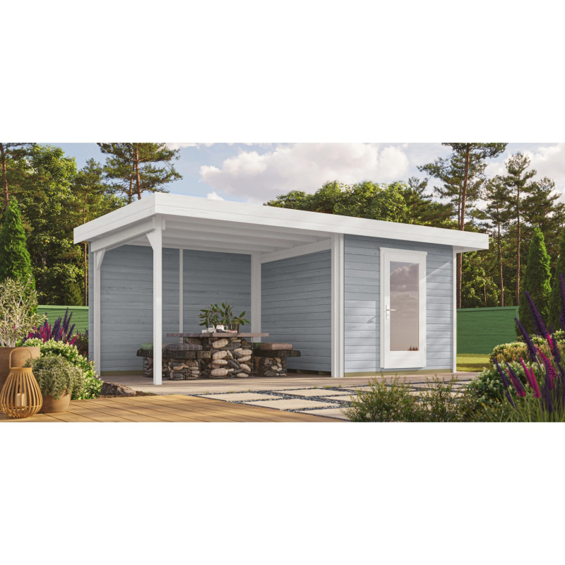 OBI Zahradní domek Florenz B, šedá-bílá, 530 x 240 cm