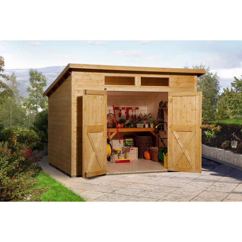 Weka Dřevěný zahradní domek 325 A vel. 2, světlý dub, 254 x 194 cm