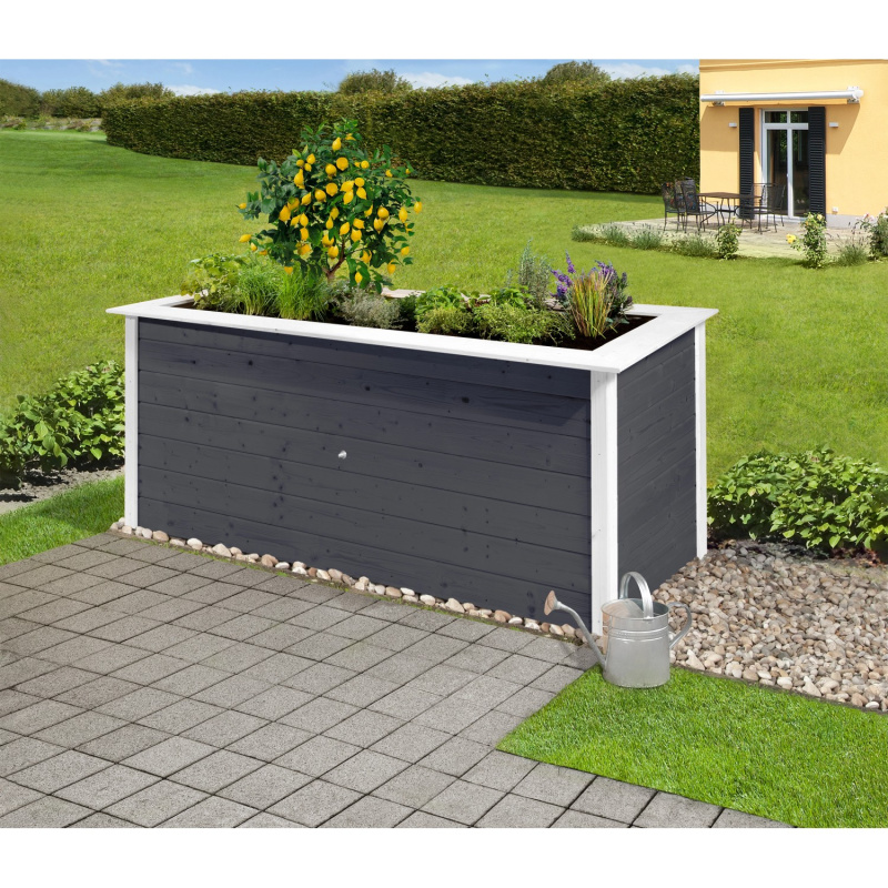Weka Vyvýšený záhon Herba, antracitová/bílá 205 x 80 x 81 cm