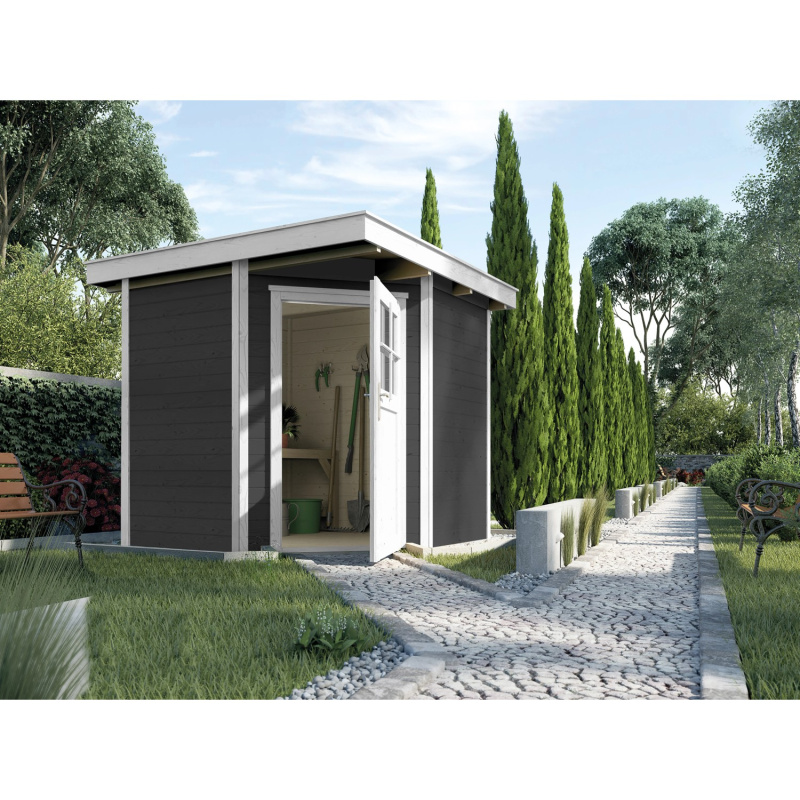 Weka Dřevěný zahradní domek Angolo A, antracitová, 209 x 205 cm
