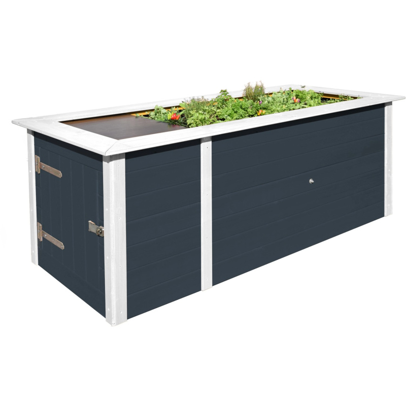 Weka Vyvýšený záhon se skříňkou, antracitový 205 x 79 x 81 cm