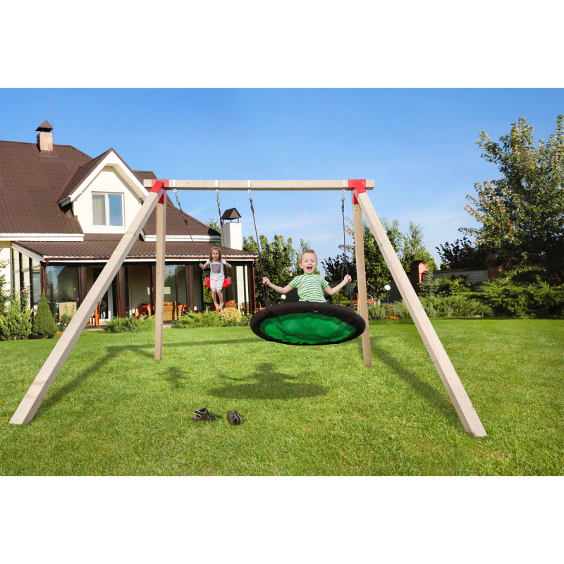 Weka Houpačka Tabaluga 816 s houpacím hnízdem, přírod./červ., 340 x 290 x 240 cm