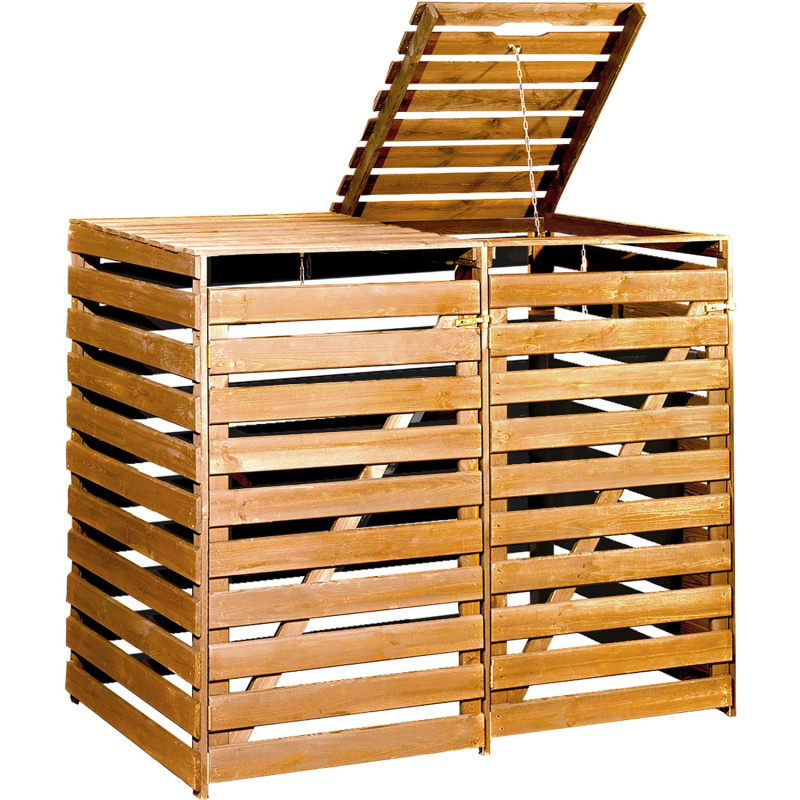 Weka Box na 2 popelnice, medově hnědý, impregnovaný