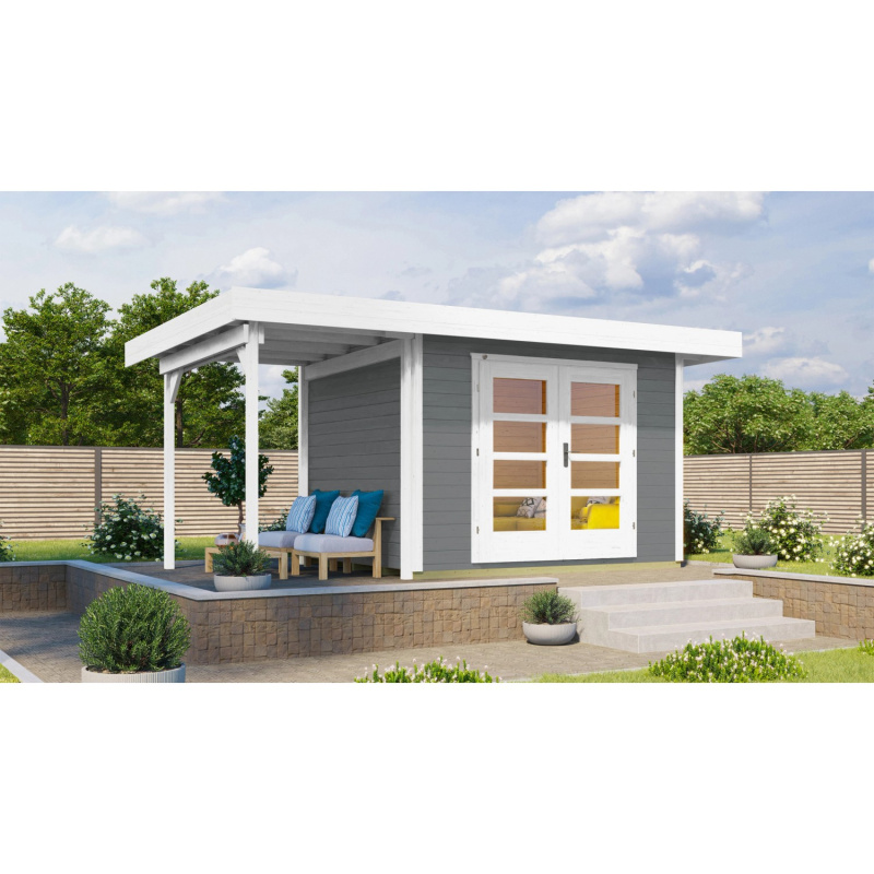 Weka Designový zahradní domek 126 A vel. 1, šedá, 442 x 240 cm