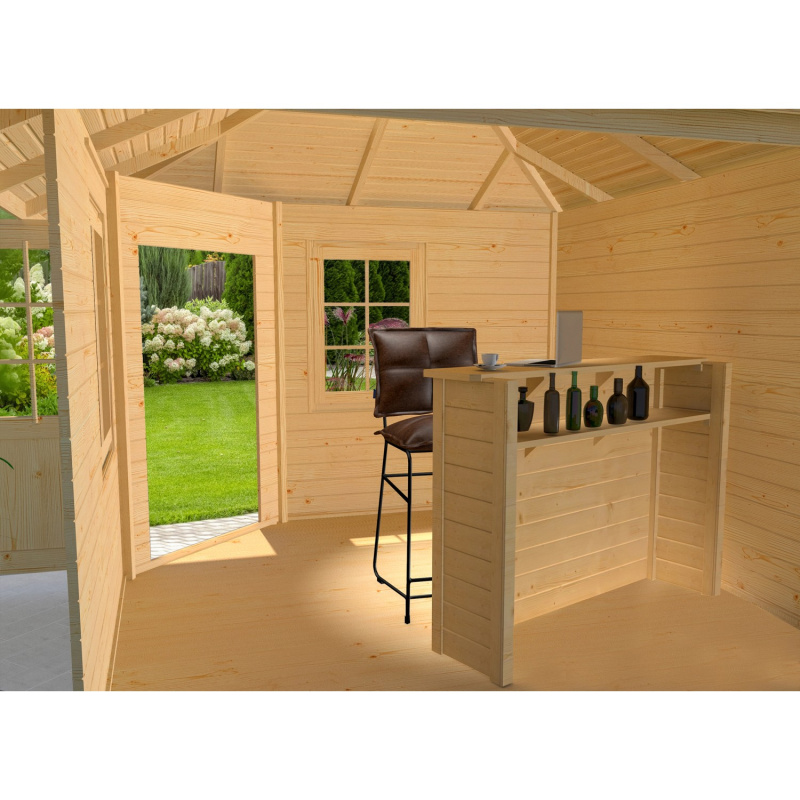Weka Barový pult pro zahradní domky, přírodní, 160 x 45 x 115,6 cm