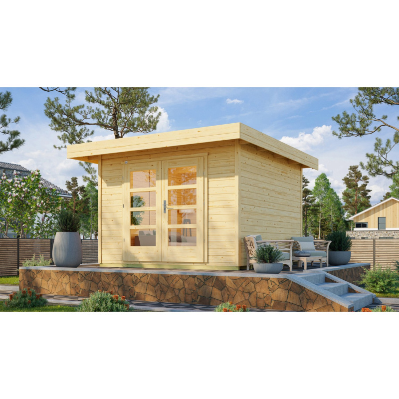 Weka Designový zahradní domek Komfort 126 Plus vel. 2, přírodní, 295 x 241 cm