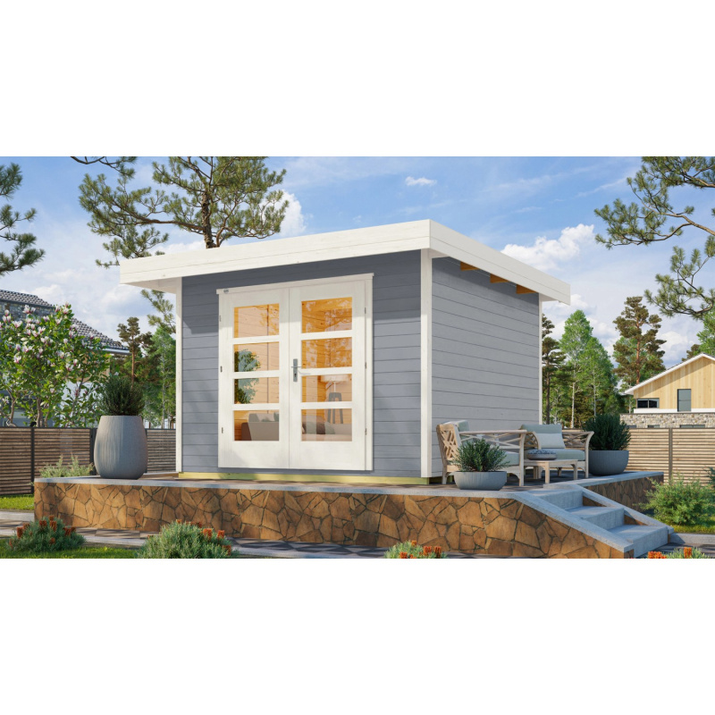 Weka Designový zahradní domek Komfort 126 Plus vel. 3, šedá, 295 x 301 cm