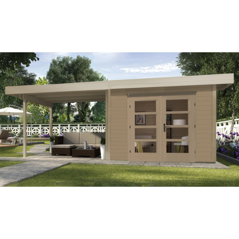 Weka Designový zahradní domek Komfort 126 Plus vel. 2 B přírodní 590 x 300 cm