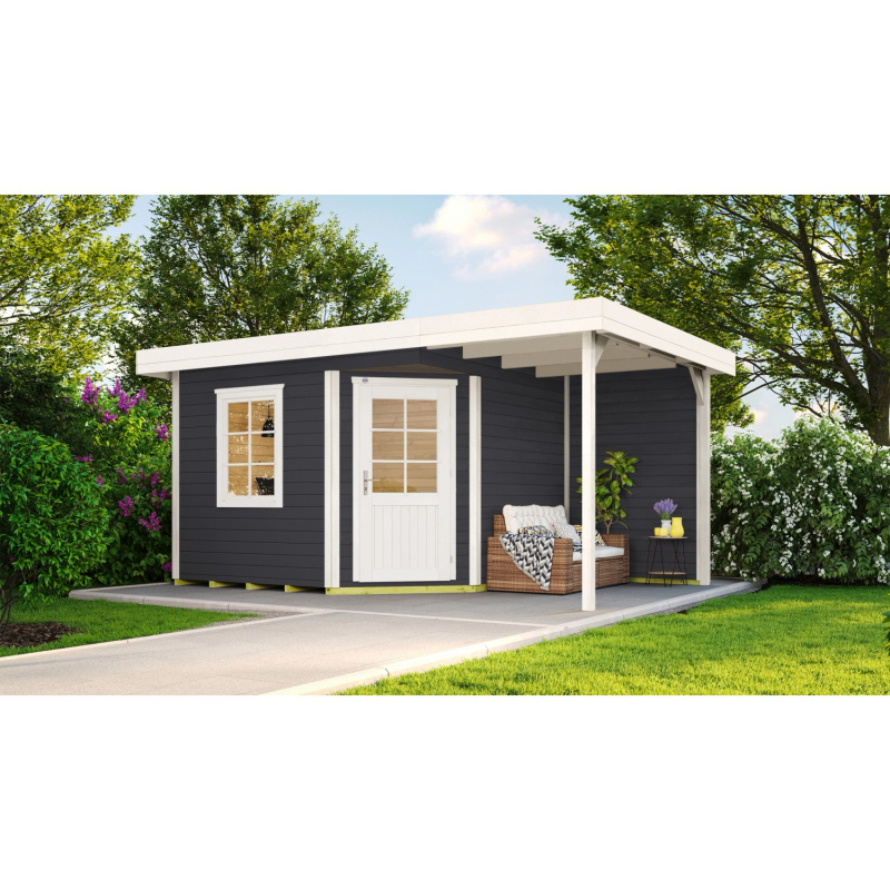 Weka Designový zahradní domek 213 Plus A vel. 1, antracitová, 385 x 238 cm