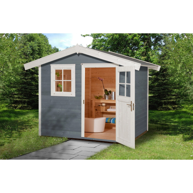 Weka Dřevěný zahradní domek 123 vel. 2, šedá, 241 x 235 cm
