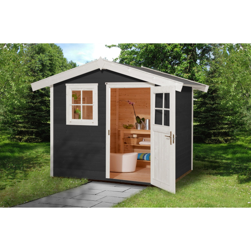 Weka Dřevěný zahradní domek 123 vel. 2, antracitová, 241 x 235 cm
