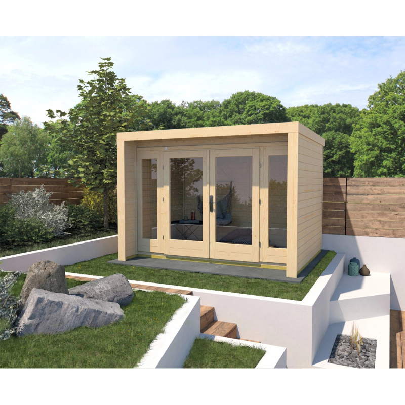 Weka Designový zahradní domek 263, vel. 3, přírodní, 305 x 295 cm