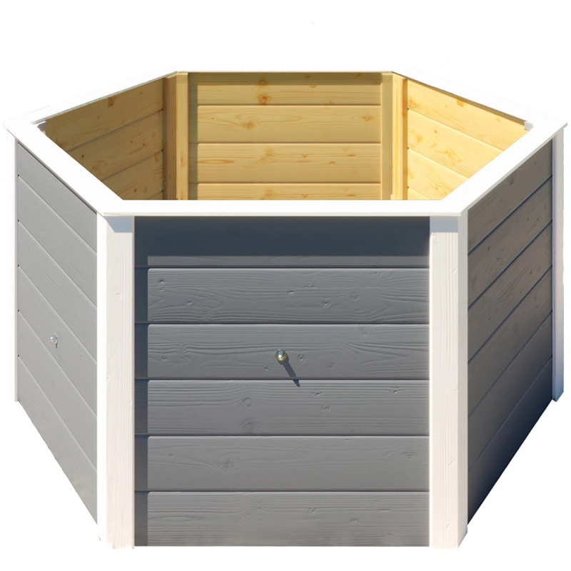 Weka Vyvýšený záhon 669, 6-hranný, šedý, 143 x 143 x 68,5 cm