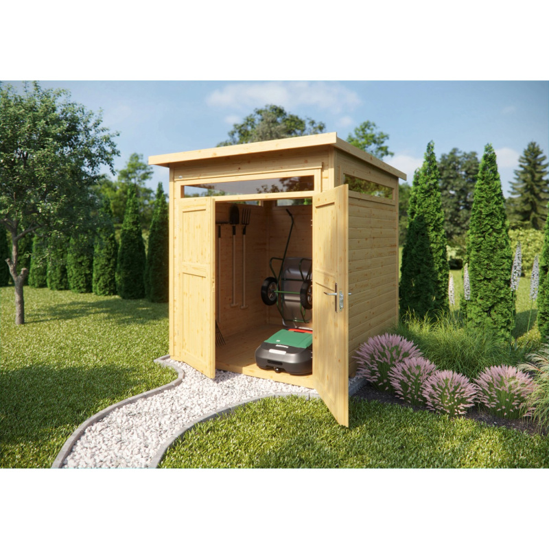 Weka Dřevěný zahradní domek se 4 světlíky 265 vel. 1, přírodní, 205 x 115 cm