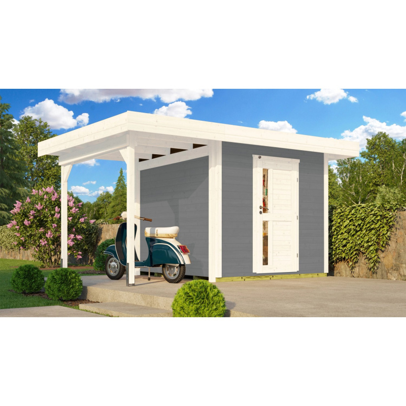 Weka Zahradní domek 172 A1 s přístavbou, šedá, 430 x 314 x 226 cm