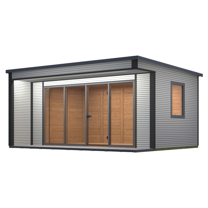 Weka Designový dřevěný domek Cubilis 4.0, šedá, 518 x 421 x 256 cm