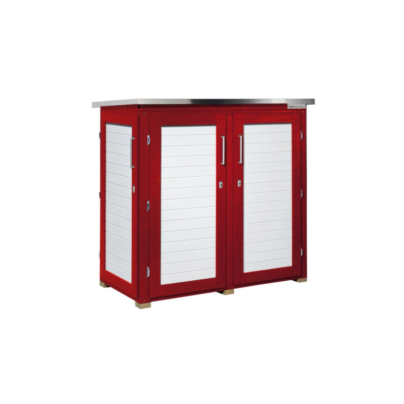 Weka Zahradní skříň Garten Q Teras, švédská červená, 161 x 170 x 85 cm