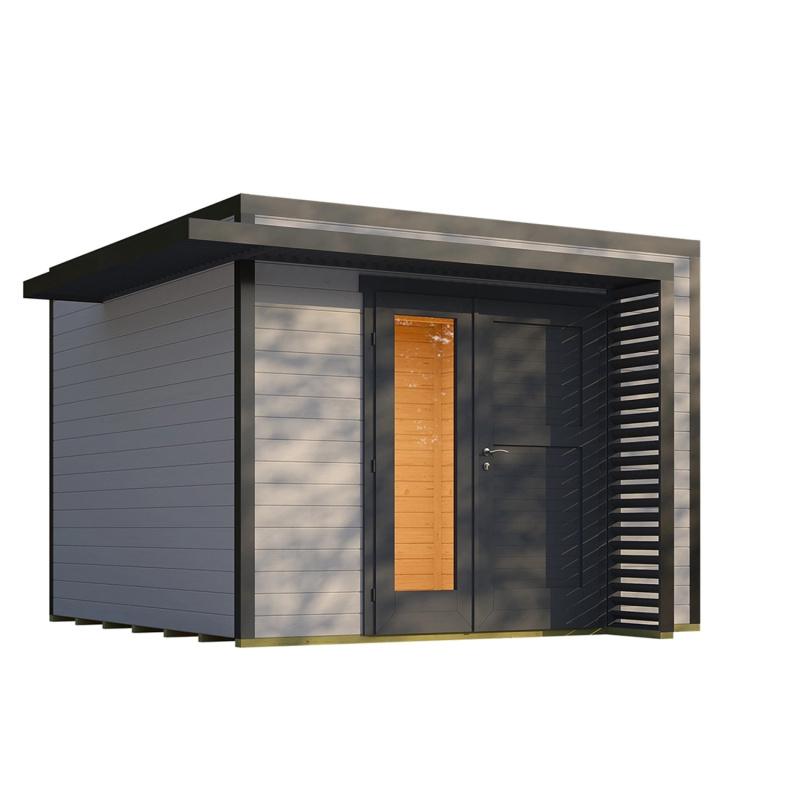 Weka Dřevěný zahradní domek Amberley 28mm V2, šedá-antracitová, 300 x 300 cm